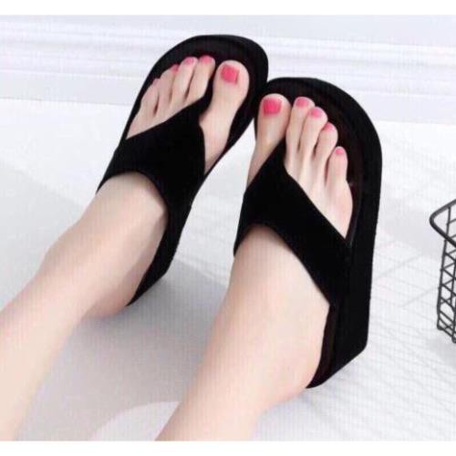 Dép kẹp đế xuồng quai nhung Dép kẹp đế xuồng quai nhung