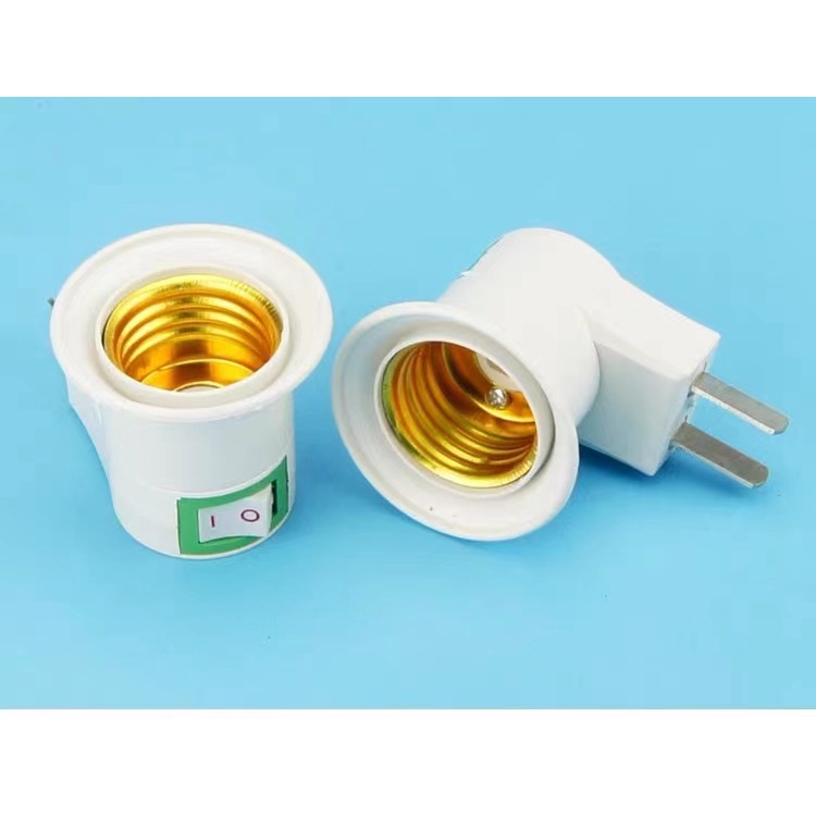 Đui đèn E27 có công tắc, phích cắm