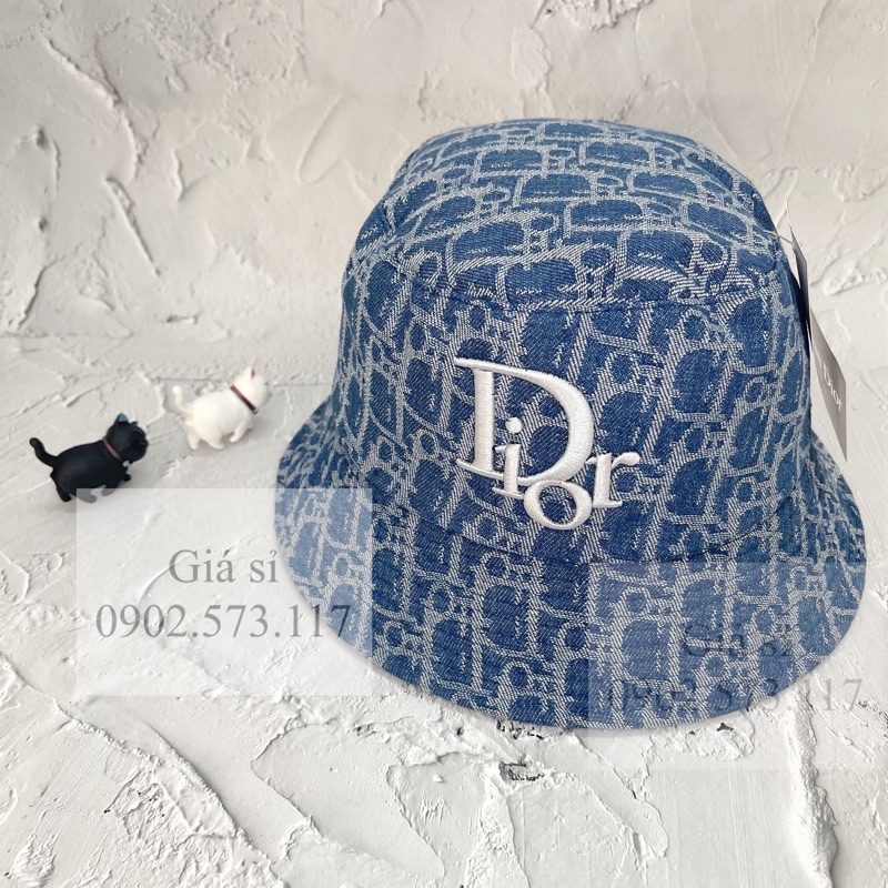 Nón bucket jean thêu Di Ô thời trang phong cách cá tính bụi bặm