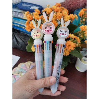 Bút bi Thỏ 10 ngòi 10 màu