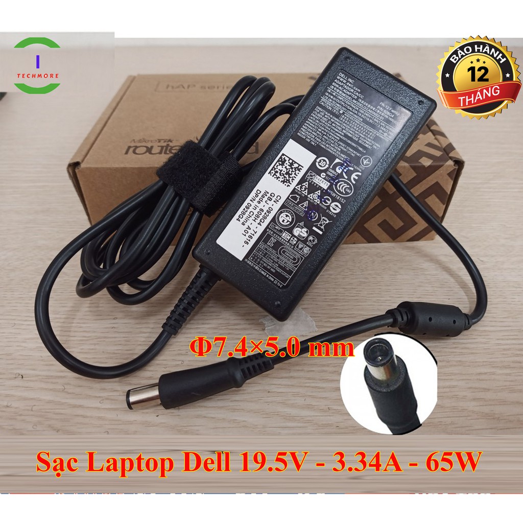 Sạc Laptop Dell 19.5V - 3.34A - 65W Chân kim to chính hãng dành cho dell 4110 4010 2421 2420 3450 4050 3521