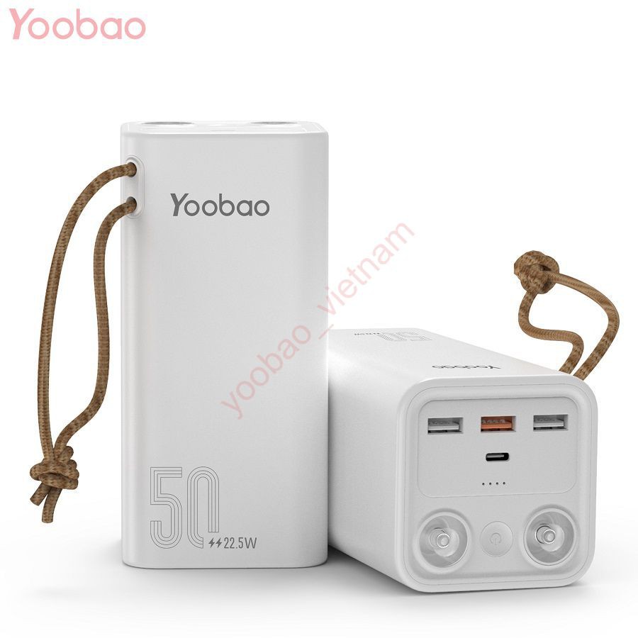 Sạc Dự Phòng Yoobao 50000mAh Sạc Nhanh PD 20W Có Đèn Pin Chiếu Sáng Công Suất Lớn - YOOBAO H5