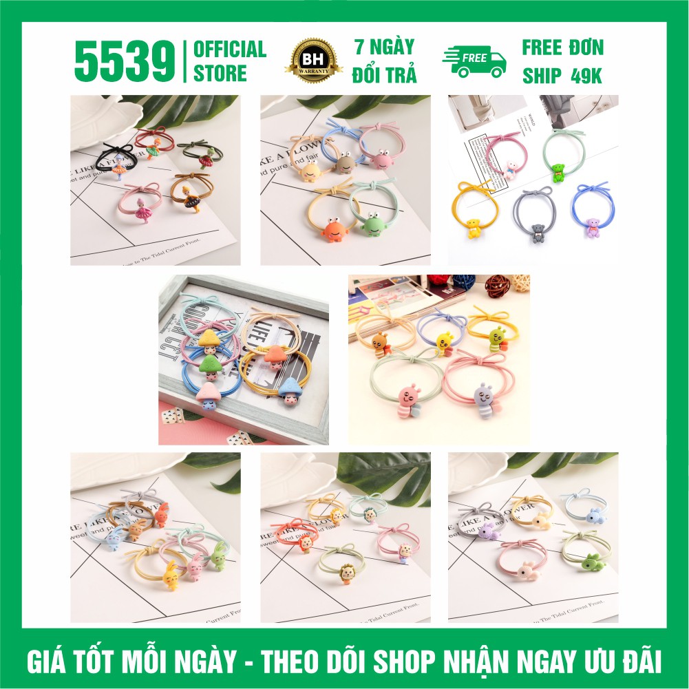 Dây cột tóc hàn quốc hình hoạt hình dễ thương nhiều màu thích hợp mọi lứa tuổi - Shop 5539