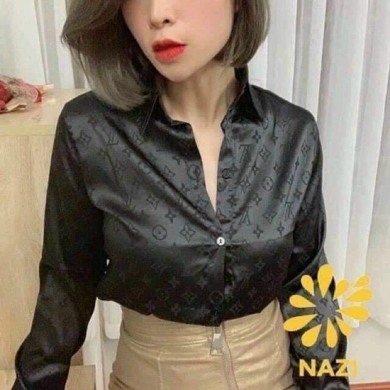 Áo sơ mi GẤM tay dài hotgirl sang chảnh
