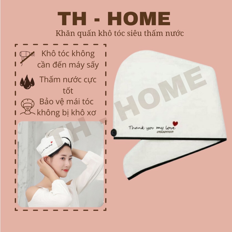 Khăn quấn ủ tóc nhanh khô siêu thấm nước, khăn lau khô tóc siêu tốc