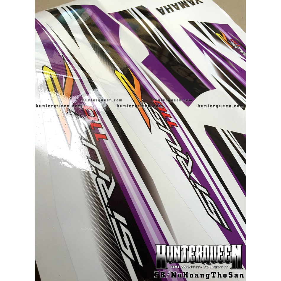 Tem rời Sirius - Tem R, trắng tím - Thiết kế theo yêu cầu, chỉnh sửa theo ý. Sắc nét, bền màu