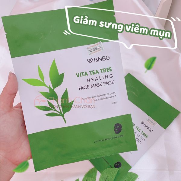 [COMBO 10 MIẾNG] Mặt Nạ BNBG Vita TEA TREE Healing Face Mask Pack Thải Độc Da Giảm Mụn 30ml