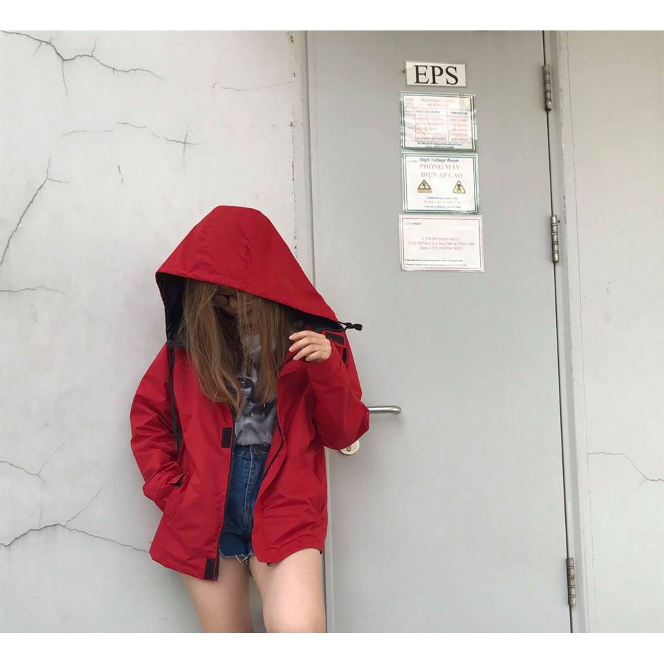 Khoác gió jacket Wet- Đỏ Đô- [Nữ -Cực Hot]