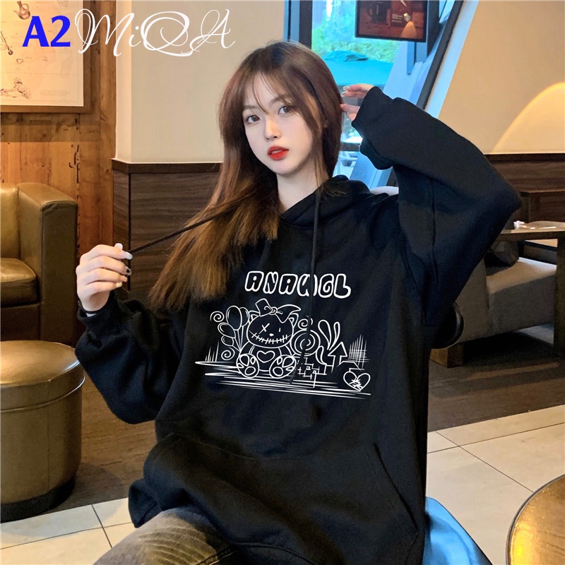 Áo Nỉ Bông Thời Trang UNISEX Hoạ Tiết Vẽ Đen Trắng Đơn Giản / HOODIE FREESIZE 💜 MiQa 💜 #28 | BigBuy360 - bigbuy360.vn