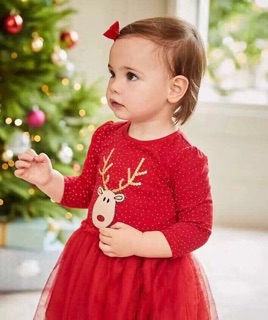 Váy bé gái tuần lộc