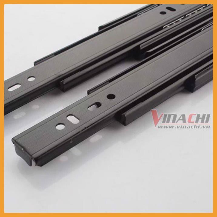 Ray Trượt Bi 3 Tầng Thép Sơn Tĩnh Điện Loại 2 - Ray Trượt Ngăn Kéo - Bộ 2 Cái