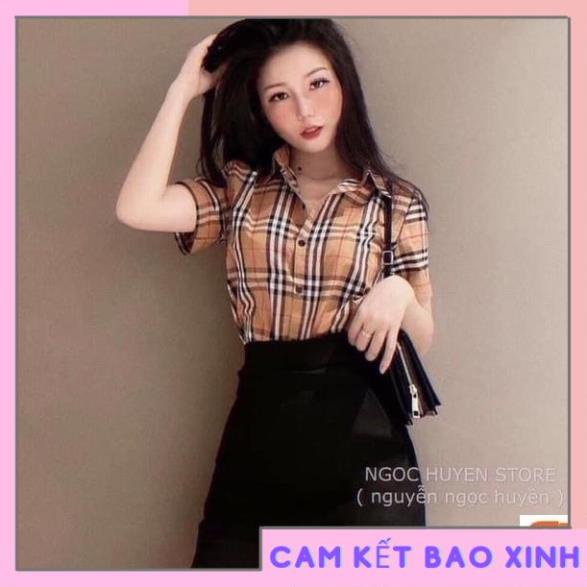 Áo sơ mi nữ kẻ sọc caro chất vải Kate [Hàng Đẹp]