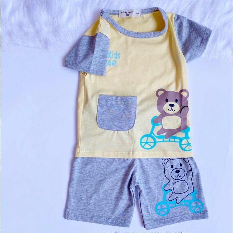 Đồ bộ thun cotton cho bé gái bé trai, vải loại 1 hình in chắc chắn không bong khi giặc