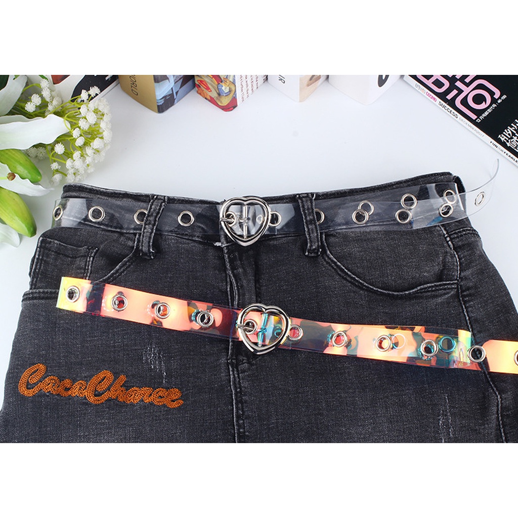 Thắt Lưng Trong Suốt Ánh Laser Nhiều Màu Sắc Thời Trang Phong Cách Hàn Quốc Cho Nữ