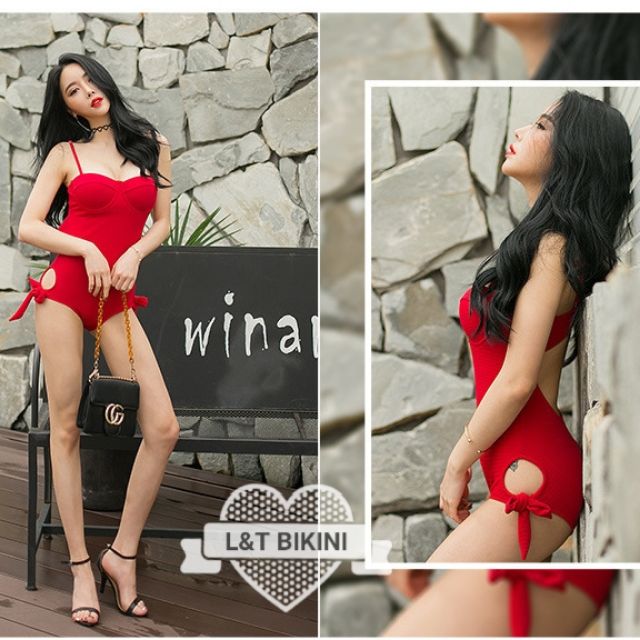 Bikini 1 mảnh thun gân