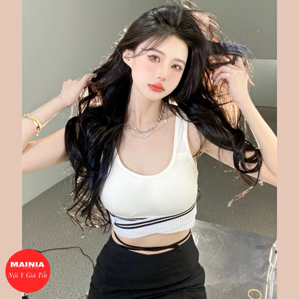 [Siêu Đẹp] Áo Bra Cotton Dây Chéo Eo Siêu Sexy Gợi Cảm Áo Bra Thể Thao Tập Gym Yoga Cao Cấp Mainia Shop