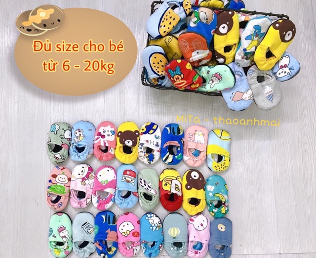 Giày tập đi em bé bằng vải CHỐNG TRƠN TRƯỢT, mẫu xinh màu yêu - đồ cho bé - thời trang trẻ em
