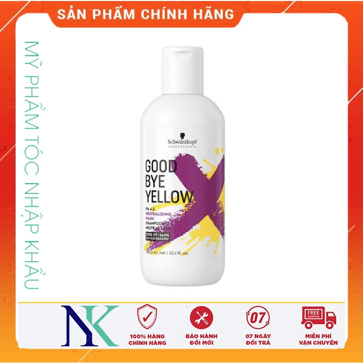 Dầu gội schwarzkopf dành cho tóc bạch kim goodbye yellow 300ml