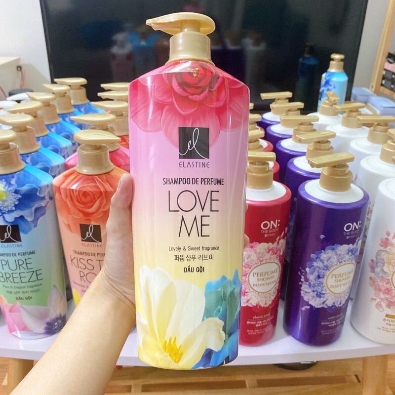 1000 ML- COMBO SỮA TẮM DOUBLE RICH 800G + 1000ML DẦU GỘI Elastine hương nước hoa Pure Breeze Hàn Quốc