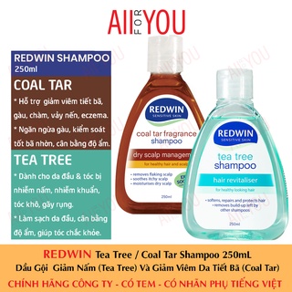 [TEM CTY] REDWIN Tea Tree/ Coal Tar Shampoo 250mL - Dầu Gội Giảm Nấm (Tea Tree) Và Giảm Gàu (Coal Tar)