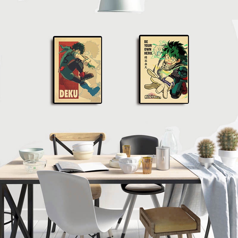 Poster Phim Hoạt Hình my hero academia Phong Cách retro Nhật Bản