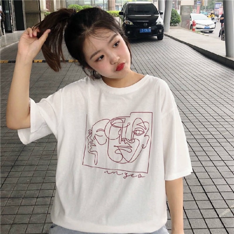 Áo thun phông nam nữ PINK tay lỡ form rộng FACE Unisex