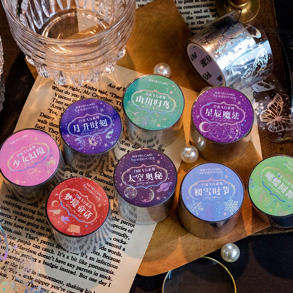 Miếng dán washi độc đáo họa tiết bướm thần tiên trong suốt trang trí tạp chí