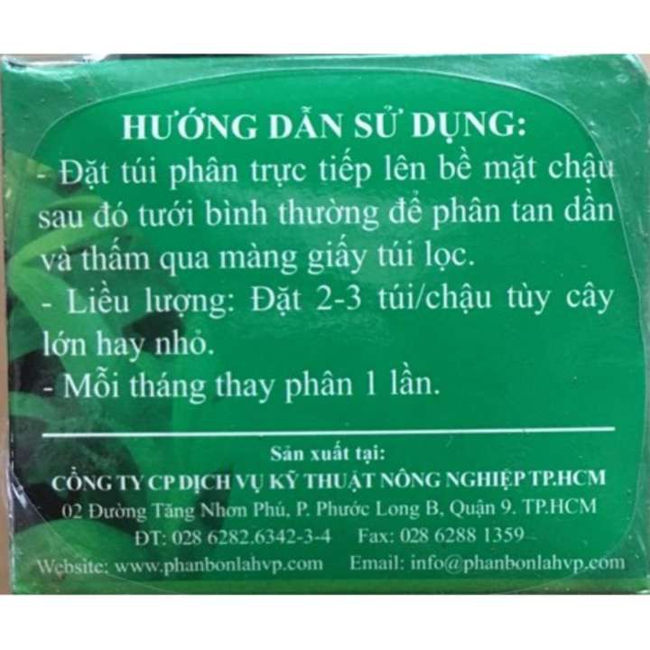 Phân bón cho Lan tan chậm dạng túi lọc tiện dụng HVP-HK1 20 gói nhỏ