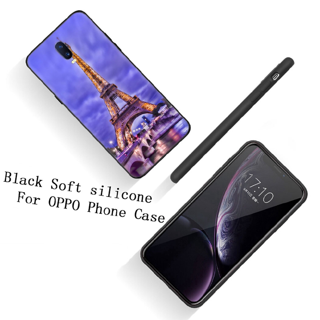 Ốp điện thoại silicon mềm vẽ hình tháp Eiffel Paris cho OPPO Reno 3 Pro K5 K3 Realme 5 Pro X Q XT X2 X50
