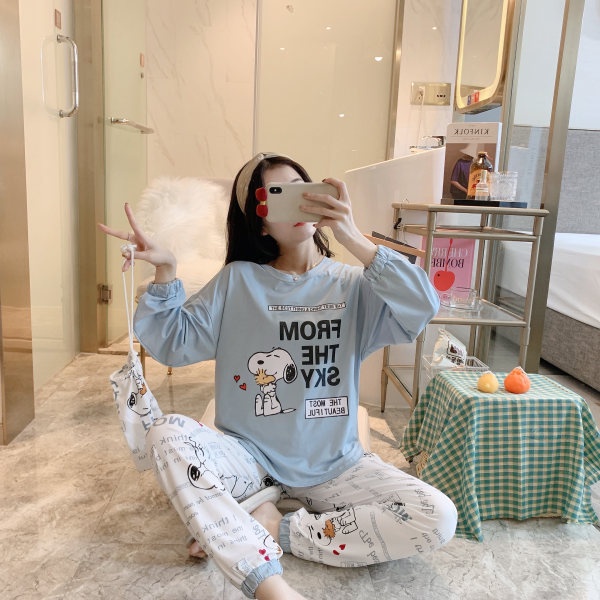 Bộ Ngủ Nữ Thu Đông Đồ Bộ Pijama Mặc Nhà Dài Tay Chất Cotton Thun Co Giãn LATOZIA TD05 | BigBuy360 - bigbuy360.vn
