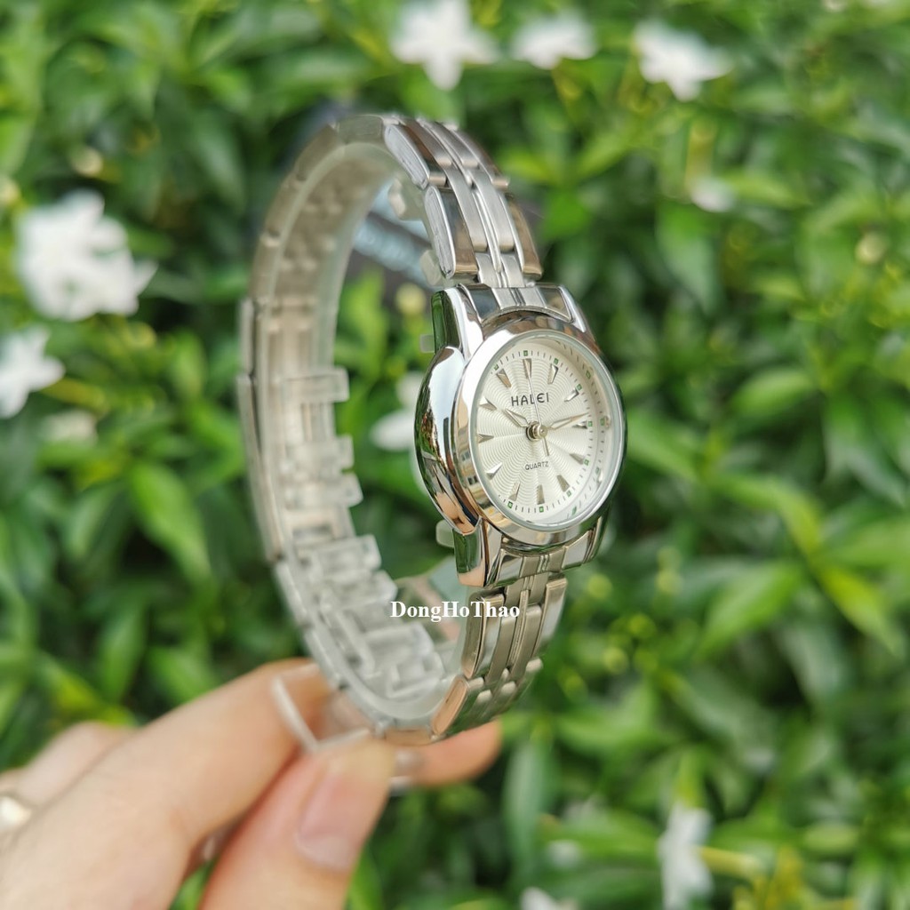 [Mã SKAMCLU8 giảm 10% cho đơn từ 100K] Đồng Hồ Nữ Halei Dây Kim Loại Màu Trắng Bạc Đơn Giản, Trẻ Trung | BigBuy360 - bigbuy360.vn
