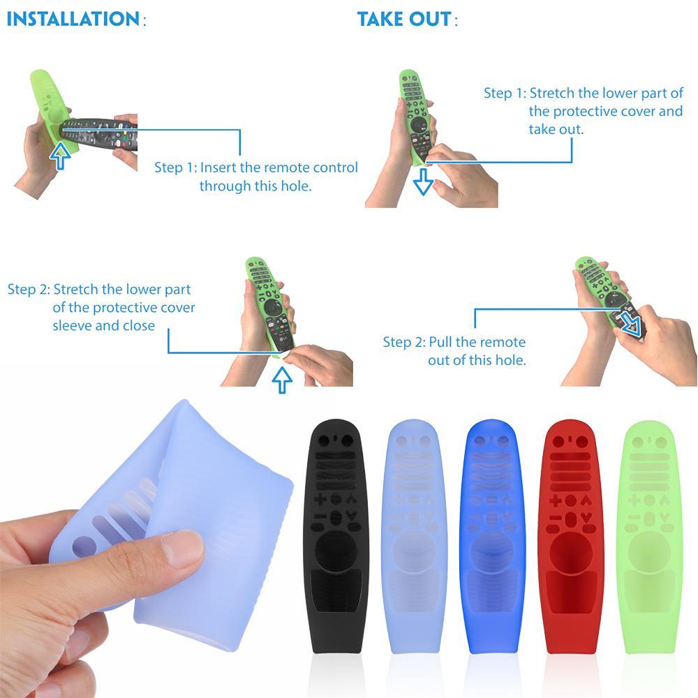 DORAW Vỏ Bọc Điều Khiển Từ Xa Bằng Silicon Chống Rơi Chống Thấm Nước Cho LG AN-MR600 AN-MR650 AN-MR18BA AN-MR19BA
