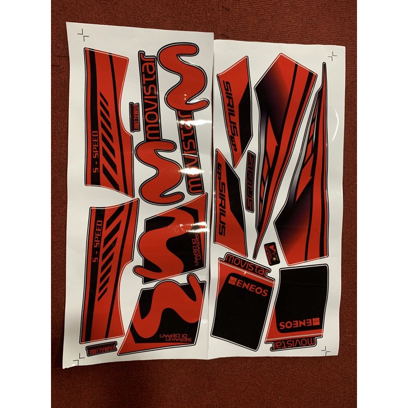 Tem Rời SIRIUS MOVISTAR ĐỎ ĐEN - DÁN XE ĐEN 892007 (Tem Chế 3 Lớp Chống Phai Màu)