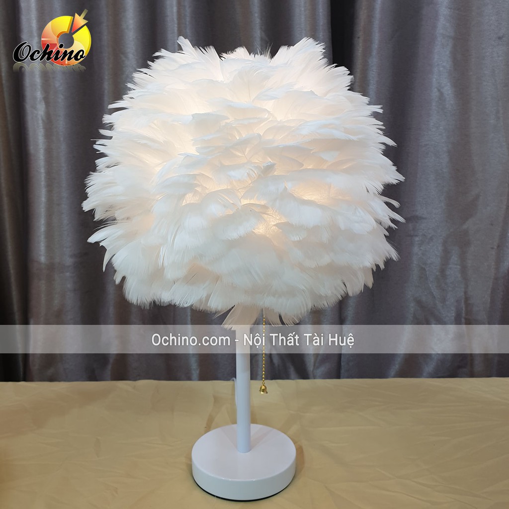 Đèn Ngủ Lông Vũ, Đèn Mây Trang Trí Phòng Ngủ Sang Chảnh (Có SẴn)