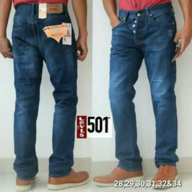 Quần Jean Dài Màu Xanh Đậm Levis 501 Cho Nam