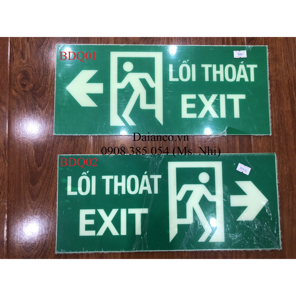 [HCM-GIÁ KHUYẾN MÃI]BIỂN THOÁT HIỂM EXIT DẠ QUANG KÍCH THƯỚC (35 X 15cm)- Hình thật