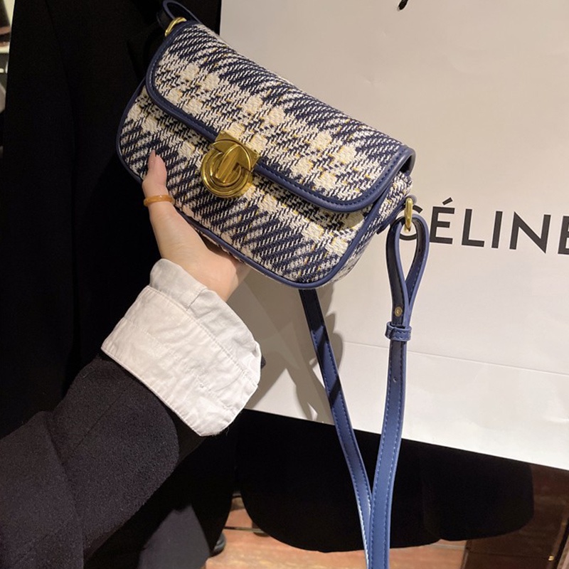 Túi đeo chéo IELGY họa tiết caro chất lượng cao dễ phối đồ sành điệu cho nữ