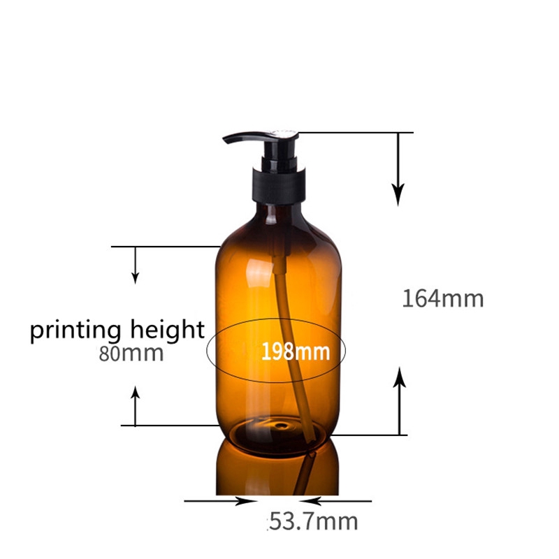 300/500ml Plastic Lotion Container Dispenser Empty Bath Pressed Pump Bottle
