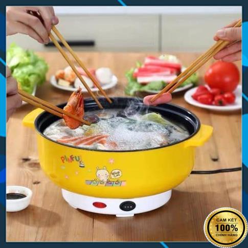 Nồi Lẩu Điện Đa Năng COOKING SIZE 26cm 28cm, Nồi Lẩu Điện Mini Đa Năng Nấu Lẩu Mì Tôm Chiên Xào