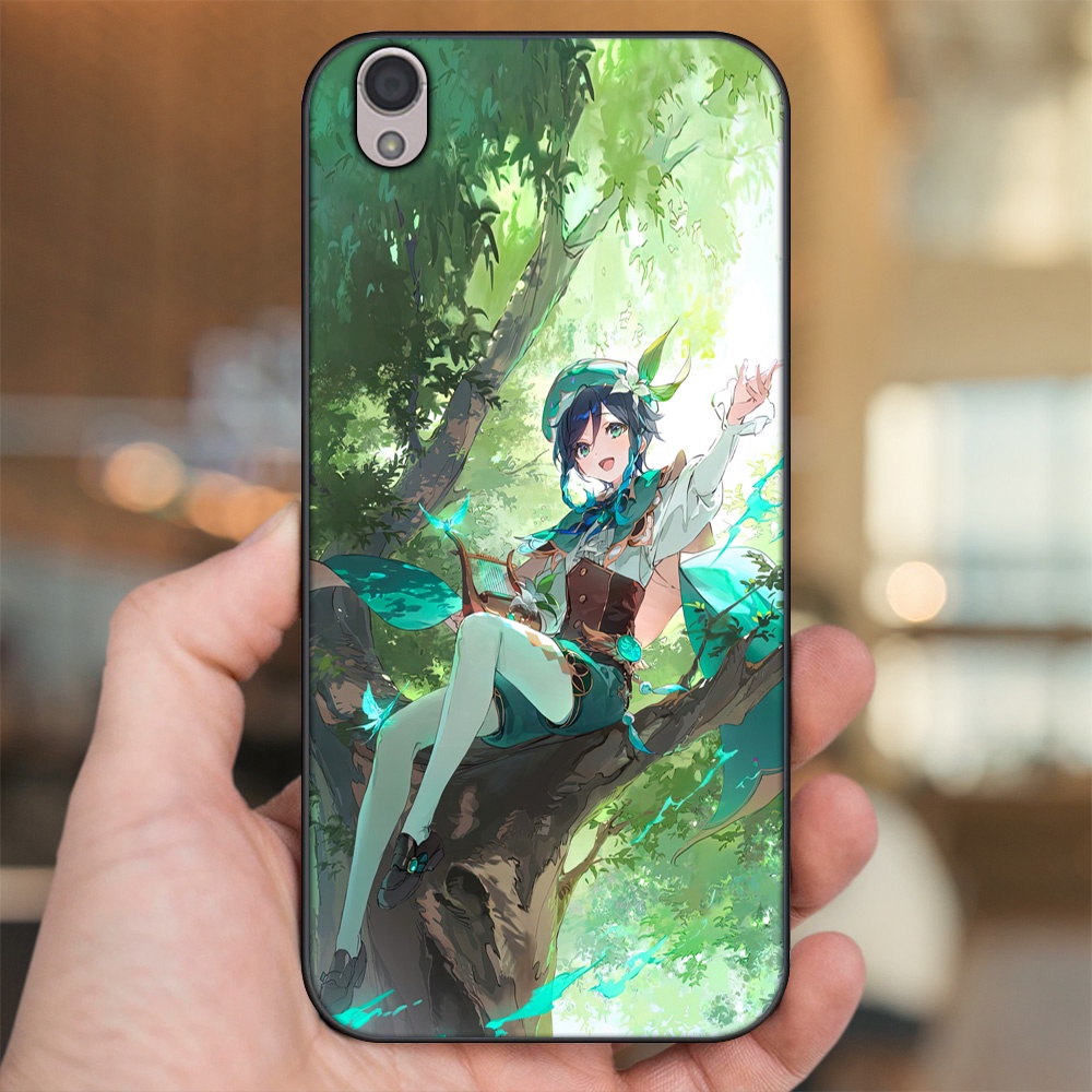 Ốp lưng Oppo A37 Neo 9, F1 Plus viền đen in hình Venti Genshin Impact