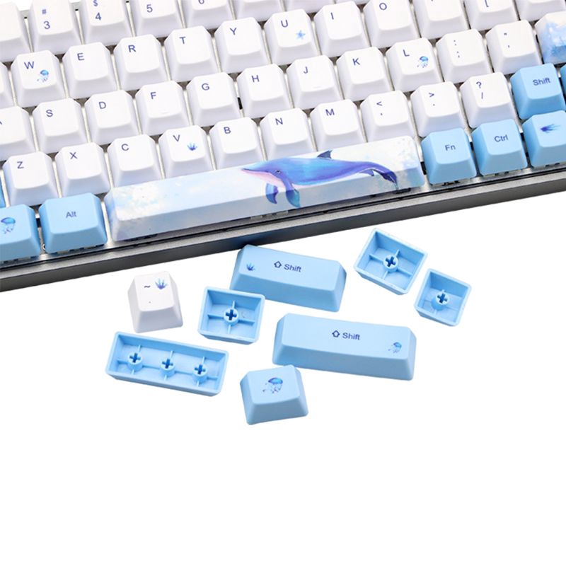 Bộ nút bàn phím họa tiết cá voi PBT OEM cho GH60 GK64