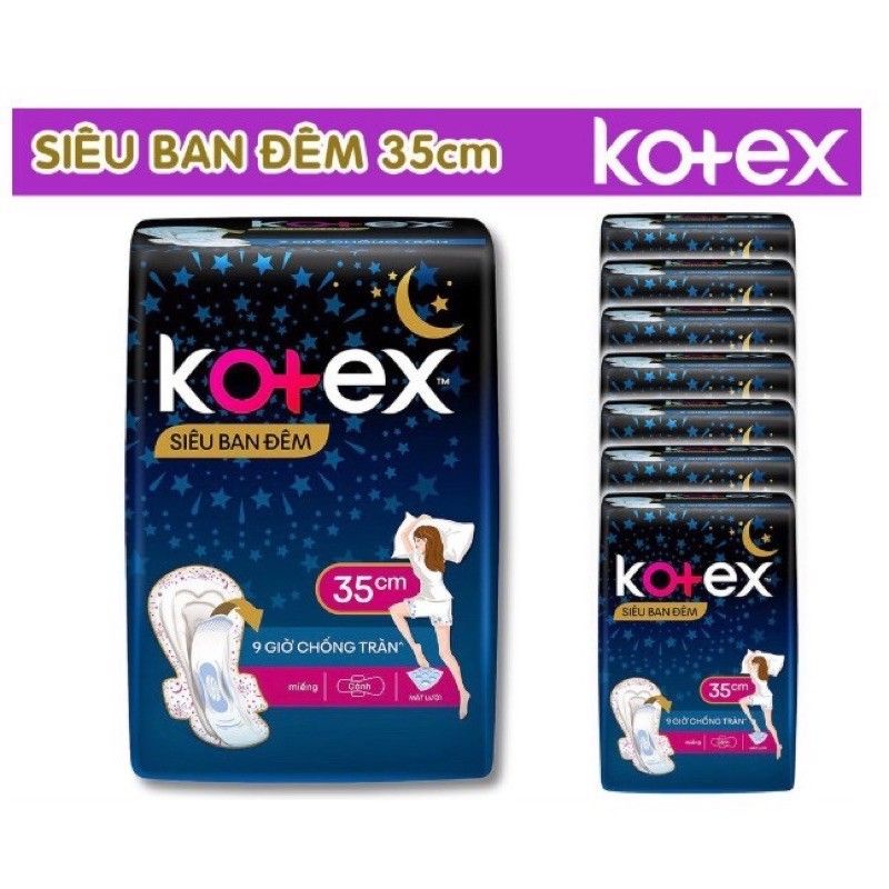 Lốc 8 gói KOTEX SIÊU BAN ĐÊM 35CM