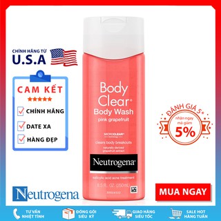 Sữa Tắm Giảm Mụn Neutrogena Body Clear® Pink Grapefruit Acne Treatment Body Wash (250mL)