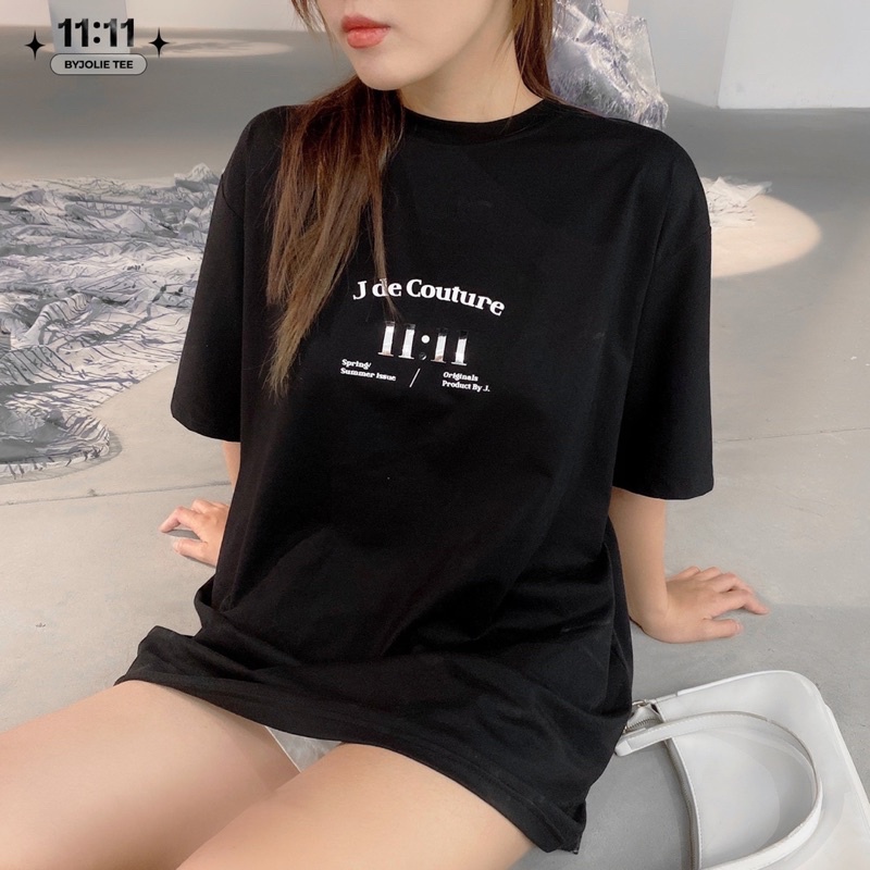 Áo phông cotton 11:11 form suông unisex thun thoáng mát
