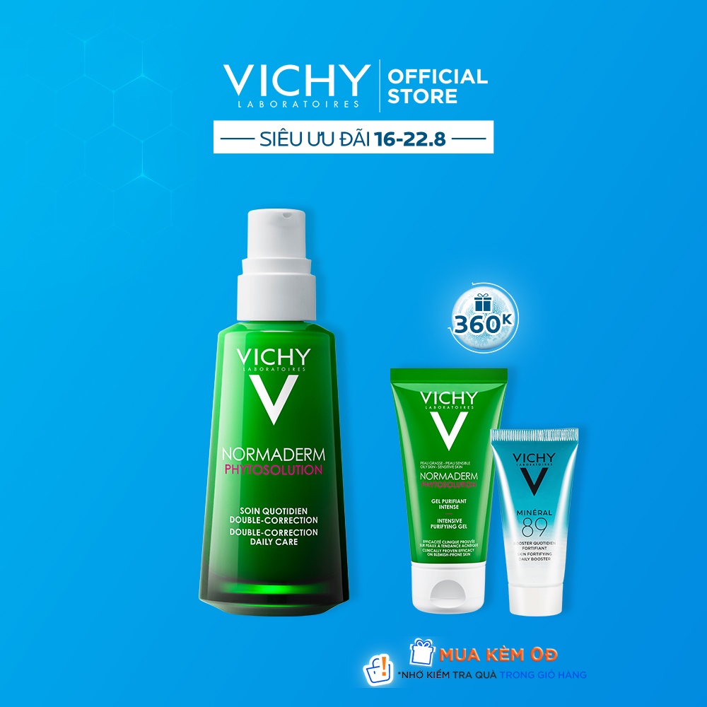 [Mã FMCGMALL -8% đơn 250K] Kem dưỡng dạng gel sữa dành cho da mụn với tác động kép Vichy 50ml