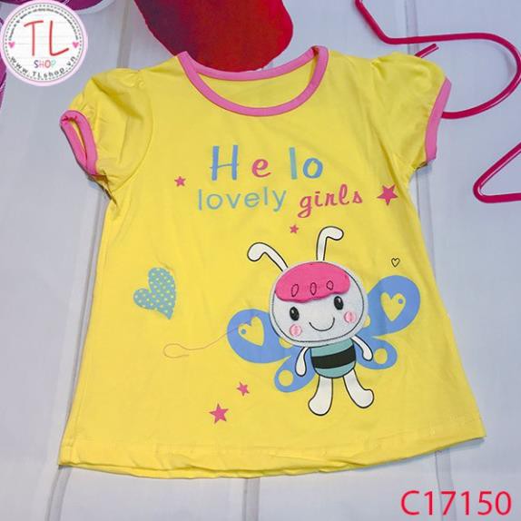 Thời trang trẻ em - Bộ áo quần thun lửng cho bé gái hình chú ong - Quần áo bé gái - Bộ bé gái