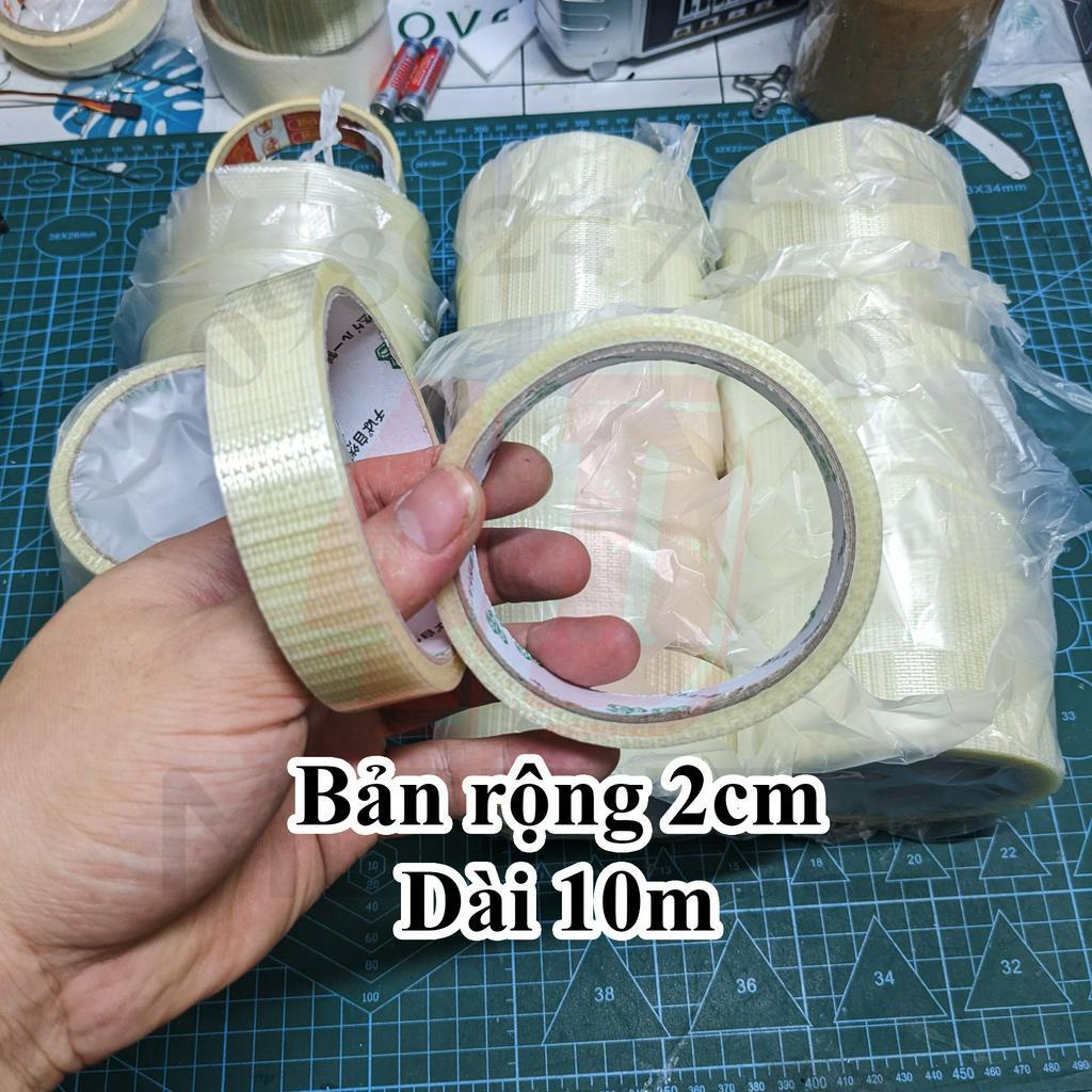 Băng dính sợi thủy tinh bản 2cm, 3cm, 4cm. Dùng dán bản lái & gia cố KIT máy bay Su27, F22, các loại mô hình rc
