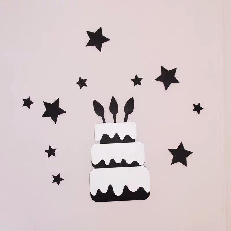 Bộ chữ Happy birthday vải dạ nỉ màu nâu, bánh sinh nhật vải dạ trang trí sinh nhật theo phong cách hàn quốc y ảnh