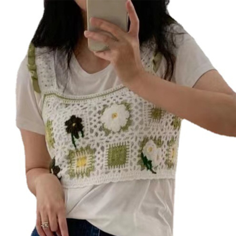 Áo Tank Top Dệt Kim Không Tay Khoét Lỗ Dễ Thương Thời Trang Cho Bạn Gái