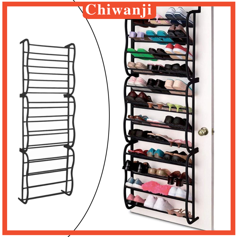 [CHIWANJI]12 Tier Shoe Organizer Shelf Hook Over Door Shoe Rack 36 Pairs